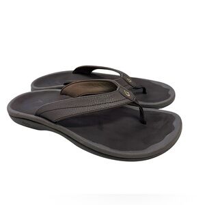 OLUKAI OHANA Women’s Brown Water Resistant Flip Flops Size 8